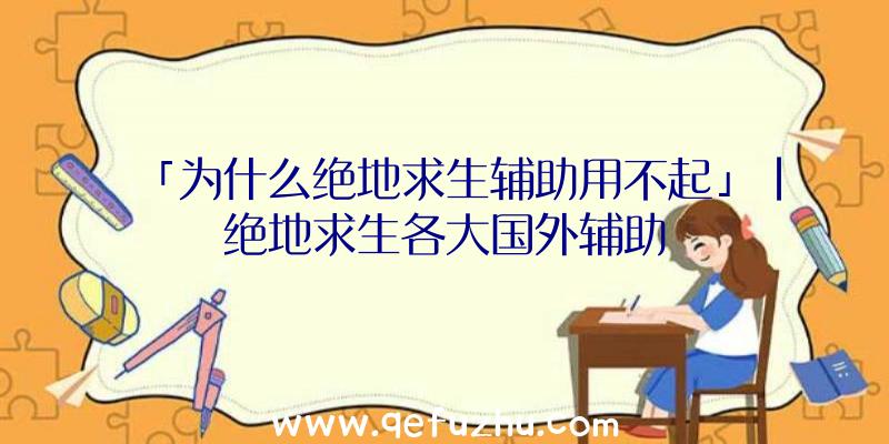 「为什么绝地求生辅助用不起」|绝地求生各大国外辅助